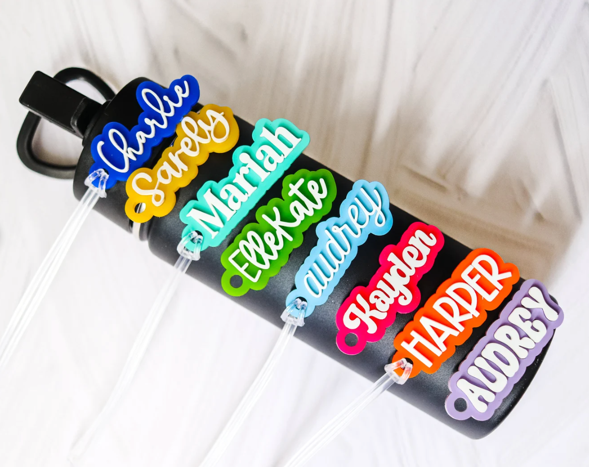 Custom Name Acrylic Tag for Water Bottle, Lunch Box , Back Pack